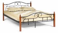 Кровать AT-808 Wood slat base дерево гевея/металл, 180*200 см (King bed), красный дуб/черный фото Кровать AT-808 Wood slat base дерево гевея/металл, 180*200 см (King bed), красный дуб/черный. Фото №1