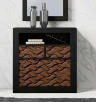 Узкая тумба NORA 3048.4 Negro mate/Cedro. Фото №1