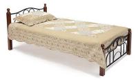 Кровать AT-808 дерево гевея/металл, 90*200 см (Single bed), красный дуб/черный фото Кровать AT-808 дерево гевея/металл, 90*200 см (Single bed), красный дуб/черный. Фото №1