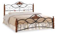 Кровать CANZONA 160*200 см (Queen bed), черный/красный дуб фото Кровать CANZONA 160*200 см (Queen bed), черный/красный дуб. Фото №1