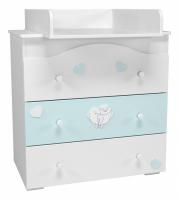 КомодЛилу Птички НМ 041.02 + НМ 041.02-01 Надстройка для пеленания, Белый/Голубой (эмаль), Белый Скандинавский фото КомодЛилу Птички НМ 041.02 + НМ 041.02-01 Надстройка для пеленания, Белый/Голубой (эмаль), Белый Скандинавский. Фото №1