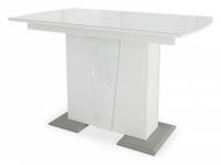 Стол Фрегат обеденный (белый/стекло белое) фото Стол Фрегат обеденный (белый/стекло белое). Фото №1