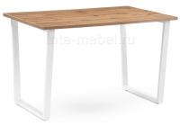 Стол деревянный Лота Лофт 120 25 мм дуб вотан / белый матовый фото Стол деревянный Лота Лофт 120 25 мм дуб вотан / белый матовый