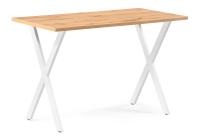 Стол деревянный Алеста Лофт 120 25 мм дуб вотан / белый матовый фото Стол деревянный Алеста Лофт 120 25 мм дуб вотан / белый матовый