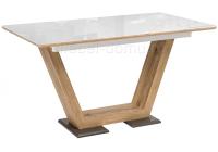 Стол Иматра дуб монтана / белый фото Стол Иматра дуб монтана / белый