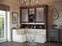 Кухонный угловой диван с буфетом Благо Б 7.4-2 Карамель/Орех фото Кухонный угловой диван с буфетом Благо Б 7.4-2 Карамель/Орех