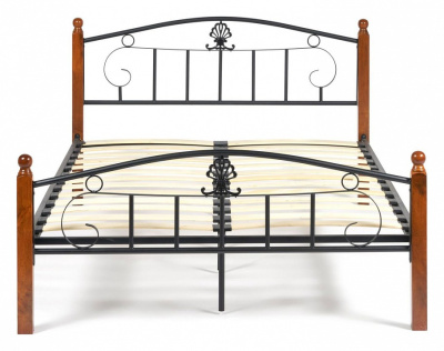 Кровать РУМБА (AT-203)/ RUMBA Wood slat base дерево гевея/металл, 140*200 см (Double bed), красный дуб/черный фото Кровать РУМБА (AT-203)/ RUMBA Wood slat base дерево гевея/металл, 140*200 см (Double bed), красный дуб/черный. Фото №2