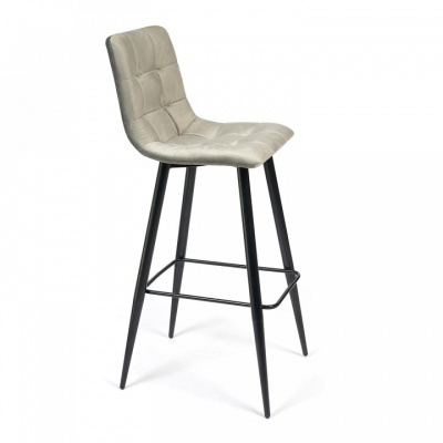 Стул барный CHILLY (mod.7095) ткань/металл, 50х44х104 см, высота до сиденья 76 см, серый barkhat 26/черный (поставляется по 2 шт) фото Стул барный CHILLY (mod.7095) ткань/металл, 50х44х104 см, высота до сиденья 76 см, серый barkhat 26/черный (поставляется по 2 шт). Фото №2