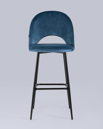 Стул барный Меган велюр пыльно-синий фото Стул барный Меган велюр пыльно-синий. Фото №5