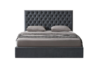 Кровать LBD1704 серая с ящиком для белья. Фото №5