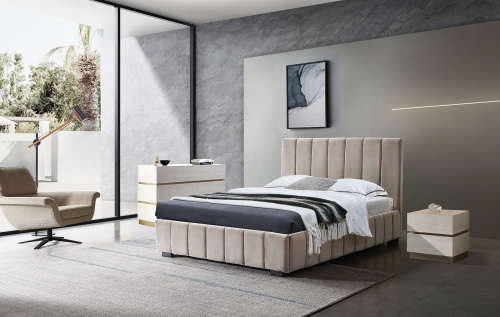 Кровать 8855 бежевая (1400X2000). Фото №4