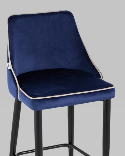 Стул полубарный Коби велюр синий. Фото №9