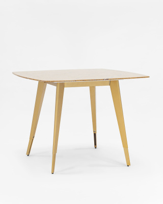 Стол обеденный Ричмонд 100*100 охра стеклянный. Фото