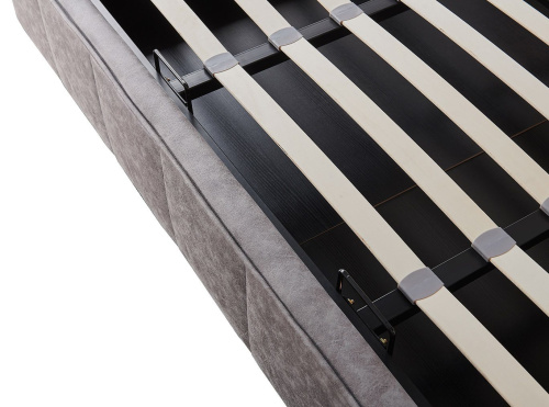 Кровать HUSK 8705 темно-бежевая с ящиком для белья. Фото №12