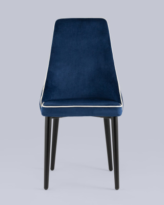 Стул Луис с кантом велюр синий. Фото