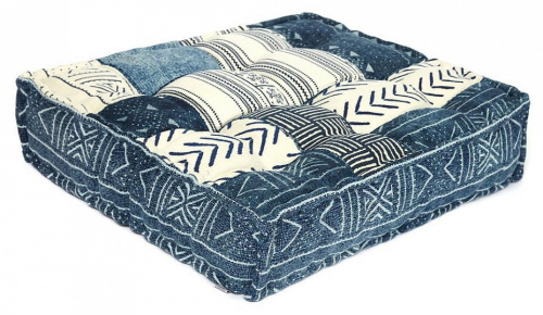 Модуль мягкий Secret De Maison BASCO (mod. MA-110) cotton Kilim, 80х80х20см, синий. Фото №1