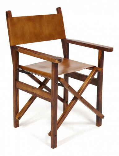 Кресло Secret De Maison CINEMA ( mod. 2140)  Дерево/кожа буйвола, 53x60x88, античный светлый, орех  (поставляется по 2 шт). Фото №1