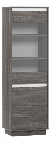 Virginia НМ 011.82 Шкаф для посуды Белый Скандинавский/Ясень Анкор темный (KR). Фото №1