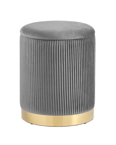 Пуф Шарлотта с ящиком велюр серый. Фото №1