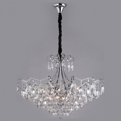 Подвесная люстра Eurosvet Crystal 10080/12 хром/прозрачный хрусталь Strotskis фото Подвесная люстра Eurosvet Crystal 10080/12 хром/прозрачный хрусталь Strotskis. Фото №2