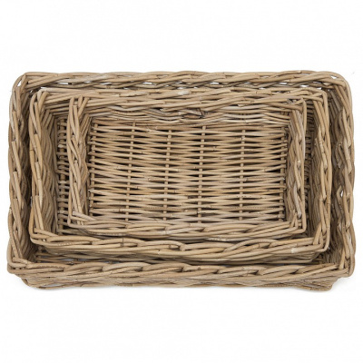 Корзина Secret De Maison Numbai (набор из 3 штук ) натуральный ротанг, 61*41*13/53*32*9/43*27*9 см, Натуральный Кубу / Natural Kubu. Фото №2