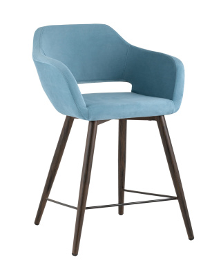 Стул полубарный Саймон велюр пыльно-голубой фото Стул полубарный Саймон велюр пыльно-голубой. Фото №2