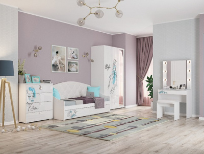 Гламур Шкаф 3-створчатый  белый/белый глянец фото Гламур Шкаф 3-створчатый  белый/белый глянец. Фото №2