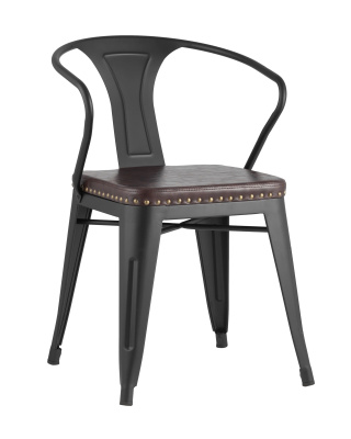 Стул TOLIX ARMS SOFT с подлокотниками черный матовый. Фото №2