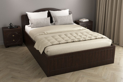 кровать 2000*1400 Монблан МБ-605К с ламелями и п/м орех шоколадный. Фото