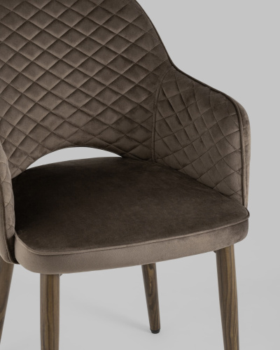 Стул Венера диамант велюр коричневый. Фото №9