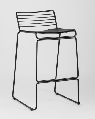 Стул полубарный Danny черный с черной подушкой. Фото №3