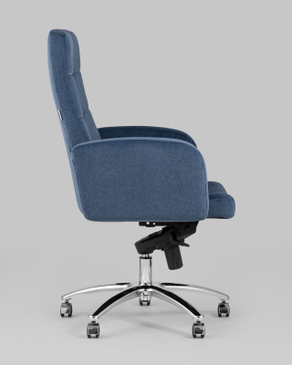 Кресло руководителя Лансет микровелюр темно-синий. Фото №4