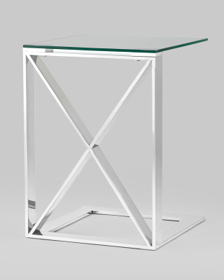 Журнальный стол 40*40 КРОСС серебро фото Журнальный стол 40*40 КРОСС серебро. Фото №4