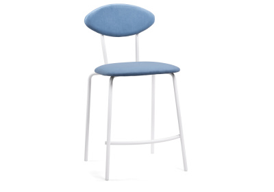 Барный стул Коумо катания дасти блю / белый матовый фото Барный стул Коумо катания дасти блю / белый матовый. Фото №2