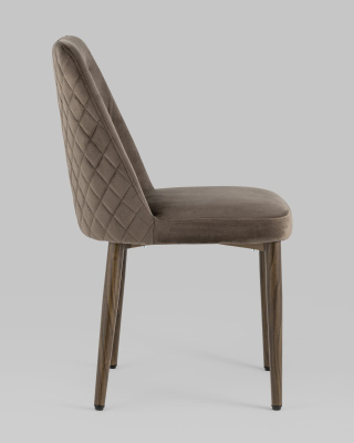 Стул Эмма велюр коричневый ножки дерево. Фото