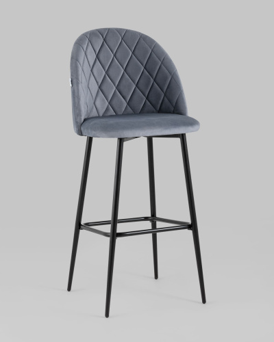 Стул барный Марсель велюр серый. Фото №3