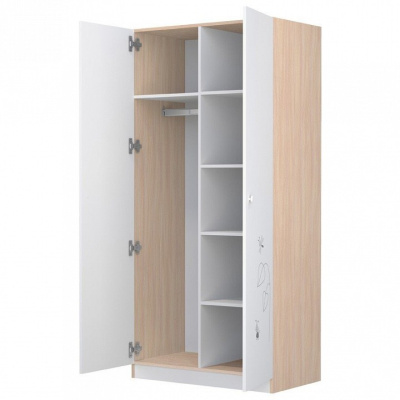 Шкаф платяной Polini kids French 1230 Amis, белый фото Шкаф платяной Polini kids French 1230 Amis, белый. Фото №3