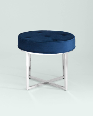 Банкетка САПФИР велюр синий сталь серебро. Фото №4