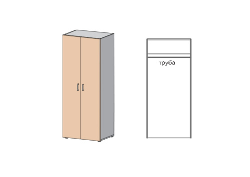 Гардероб гл. 622 мм с задней стенкой ДВП 3мм, широкий Европа Лайт. Фото №1