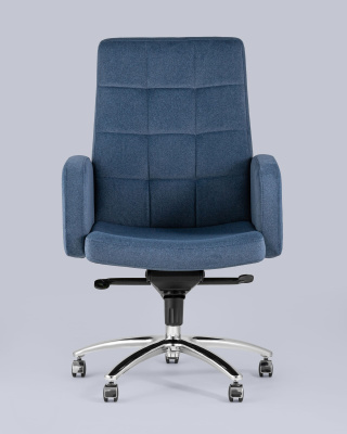 Кресло руководителя Лансет микровелюр темно-синий. Фото №5