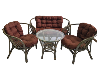 Комплект Багама с диваном и коричневыми подушками фото Комплект Багама с диваном и коричневыми подушками. Фото №2