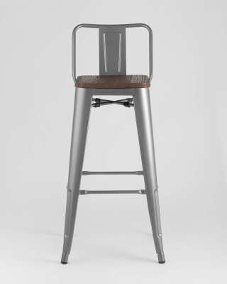 Стул барный TOLIX WOOD со спинкой серебристый матовый фото Стул барный TOLIX WOOD со спинкой серебристый матовый. Фото №4
