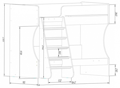 Кровать двухъярусная Р434 Капризун 3, оранжевый. Фото №6