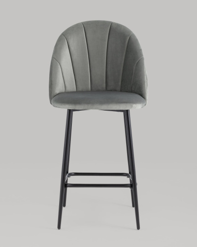 Стул полубарный Логан велюр серый. Фото №4