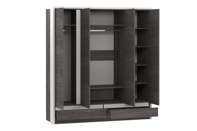 Шкаф комбинированный Virginia НМ 011.51, Белый Скандинавский/Ясень Анкор темный фото Шкаф комбинированный Virginia НМ 011.51, Белый Скандинавский/Ясень Анкор темный. Фото №2