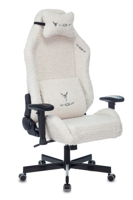 Кресло игровое Knight T1 молочный экомех с подголов. крестовина металл. Фото №3
